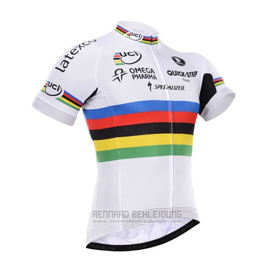 2016 Fahrradbekleidung UCI Weltmeister Lider Quick Step Wei Trikot Kurzarm und Tragerhose - zum Schließen ins Bild klicken